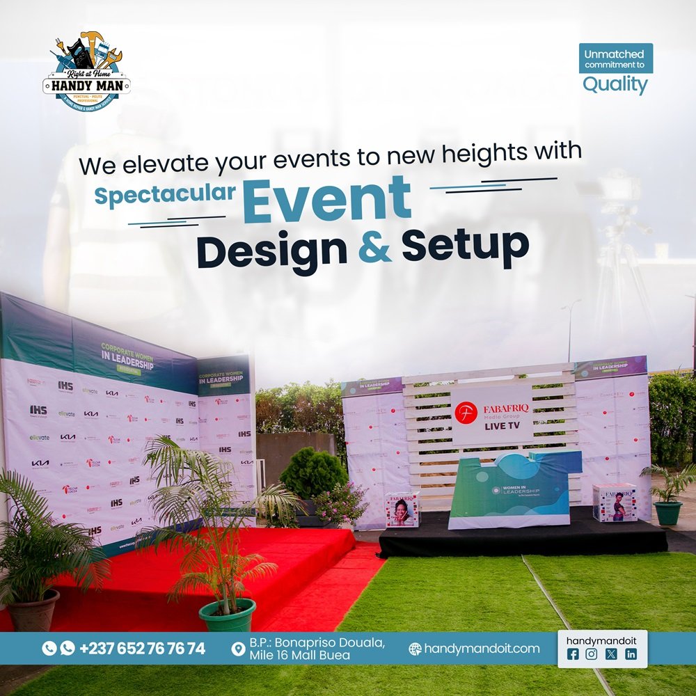 Handyman Do it - Events Design & Setup Services | Handyman Do It Services - Handymandoit Company - Handyman Do It Services Cameroon | Event Design & Setup Cameroon, Event Setup Services Cameroon, Corporate Event Setup Cameroon, Stage Setup Cameroon